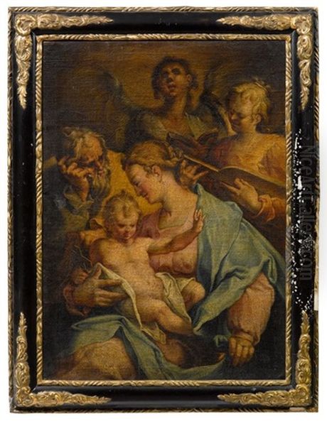 La Sainte Famille Entouree Par Deux Anges - view 1