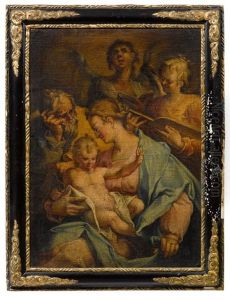 La Sainte Famille Entouree Par Deux Anges La Sainte Famille Entouree Par Deux Anges