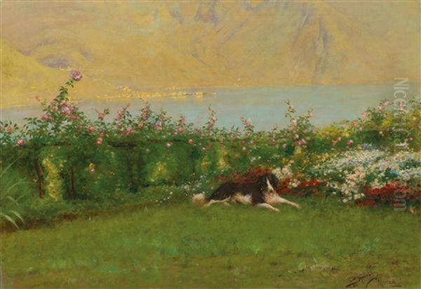 Lake Como In Bellagio With The Artist"s Dog - view 1