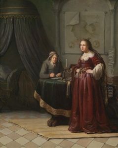 Bathseba Im Bade Mit Ihrer Dienerin by Jacob van Spreeuwen