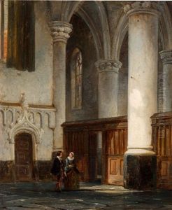 Elegant Couple In A Dutch Church Interior
