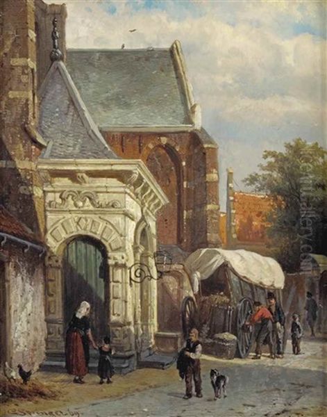 Une Porte De L' Eglise Occidentale A Enkhuijzen (a View Of The South Entrance Of The St. Pancras Church, Enkhuizen) - view 1