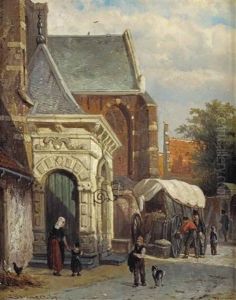Une Porte De L' Eglise Occidentale A Enkhuijzen (a View Of The South Entrance Of The St. Pancras Church, Enkhuizen)