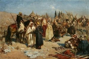 Scene De Marche Oriental by Heinrich Maria Staackmann