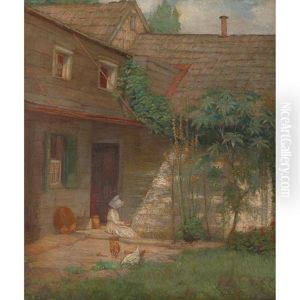 American Farmyard With Castor Bean Tree by Anna Lee Stacey