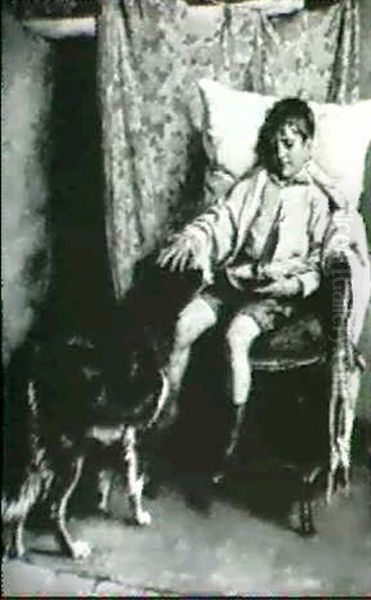 Young Boy With His Dog - view 1