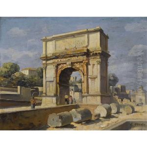 Der Titusbogen Auf Dem Forum Romanum by Ernst Stache