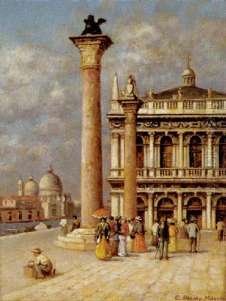 Die Piazzetta In Venedig Mit Blick Auf Die Libreria Vechia - view 1