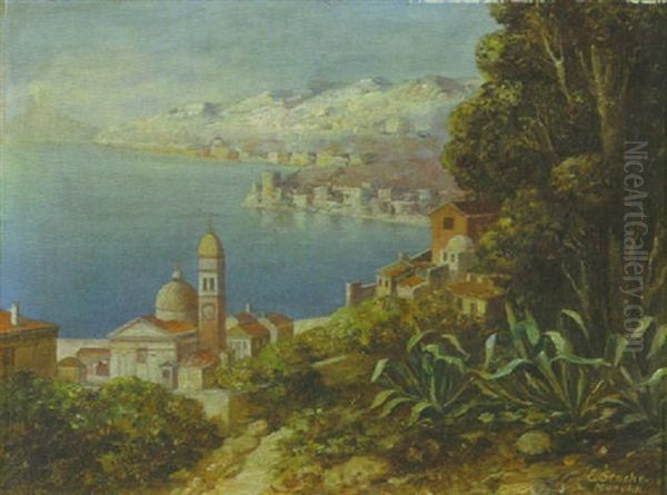 Sudliche Kustenlandschaft Mit Gebauden Und Kirche Am Ufer - view 1