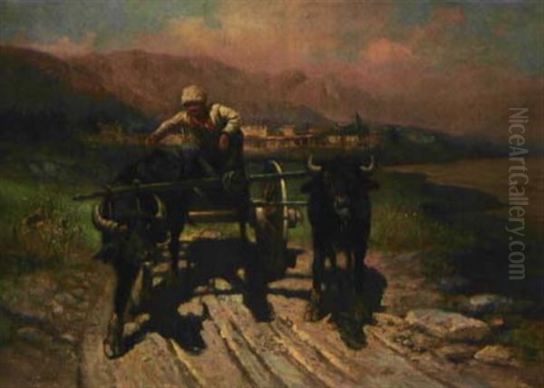 Ochsengespann Mit Einem Russischen Fuhrmann - view 1