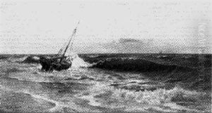 Abendliche Ausfahrt Der Fischer Vom Strand