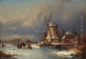 Vinterlandskap Fran Zaardam Med Kvarnar by Joseph Magnus Stack