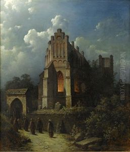 S:t Peders Klosterkyrka I Lund I Mansken by Joseph Magnus Stack