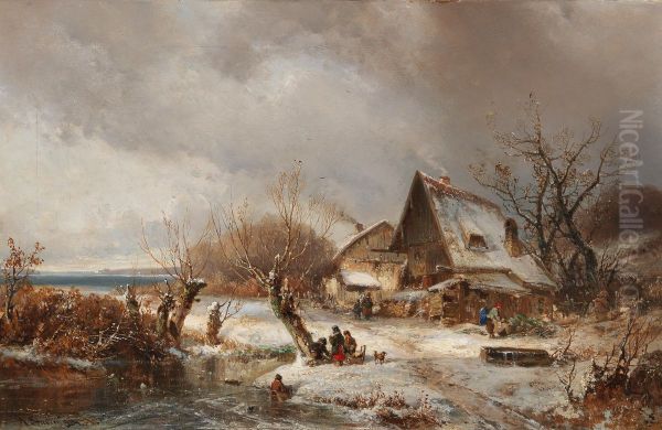 Winter Landscape With Farmstead - view 1