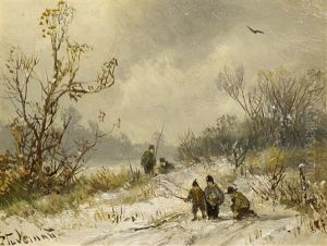 Anglerfreuden Im Winter by Adolf Stademann