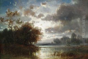 Seelandschaft Bei Mondschein