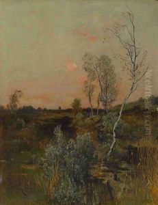 Moorlandschaft Im Abendlicht by Toni von Stadler