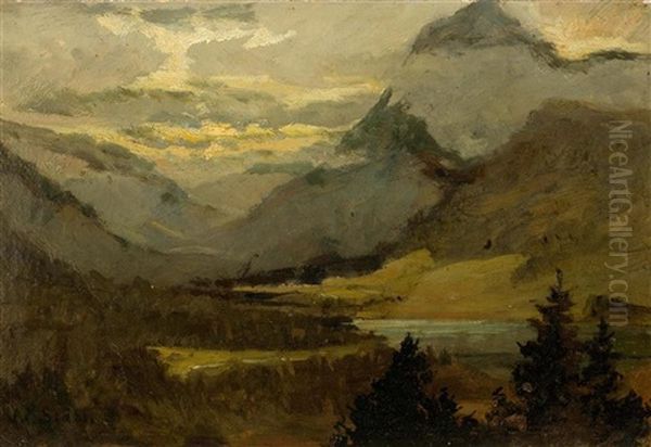 Mountain Landscape With Lake - view 1