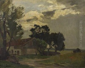 Landschaft Mit Haus by Adolf (Johann) Staebli