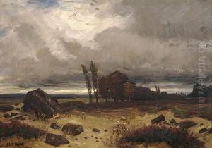 Regenlandschaft Im Harz by Adolf (Johann) Staebli