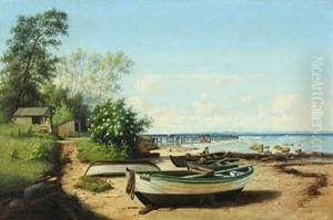 Summer Day With Row Boats On The Beach Summer Day With Row Boats On The Beach