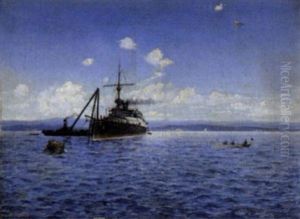 Ein K. U. K. Schlachtschiff Der Monarch-klasse Vor Triest by Fritz Staehr-Olsen
