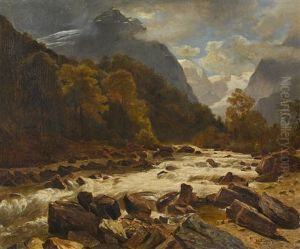 Die Linth In Den Auen, Gegen Den Selbsanft by Balz Staeger