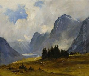 Gewitterstimmung Uber Dem Klontalersee by Balz Staeger