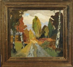 Herbstliche Birkenallee