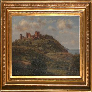 Landscape From Bornholmisland With Hammershus Castle Ruins In The Background, Denmark