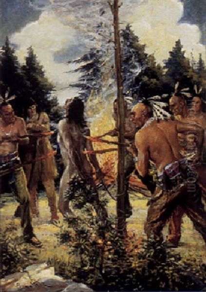 Indians Torturing A Mountain Man - view 1