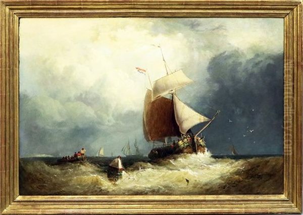 Segelschiffe Vor Kustenstreifen - view 1