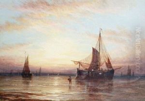 Fishing Vessels At Sunset