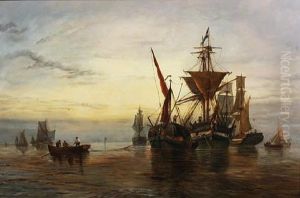 Schooners, Sailing Barges And Other Vessels In A Calm Schooners, Sailing Barges And Other Vessels In A Calm