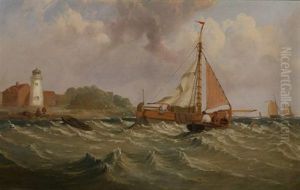 Sailboat In Choppy Waters by George Stainton