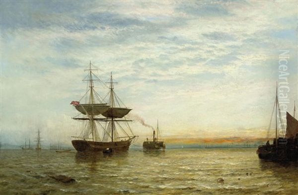 Towing Out The Brig At Dusk - view 1