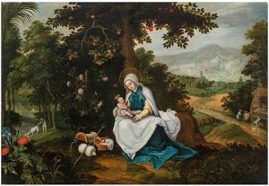 Rest On The Flight Into Egypt by Adriaen Van Stalbemt