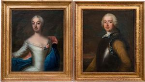 Noble Georg Henrik Lybecker (1720-1776) And His Wife Lady Hedvig Christina, Born Von Knorring (1725-1801) (pair) by Johan Stalbom