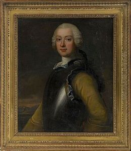 Portratt Forestallande Friherre Georg Henrik Lybecker (+ Hedvig Christina, Fodd Von Knorring; Pair) by Johan Stalbom