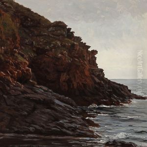 A Rocky Coast On Bornholm Island by Johannes Herman Brandt