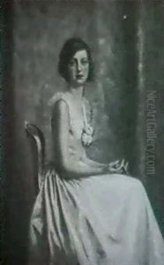 Portrait Of A Young Woman Seated In Blue