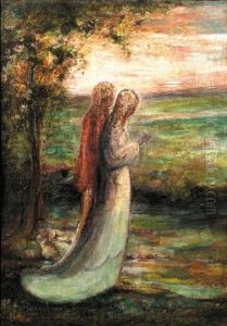A Dreamy Couple At Dusk by Frans Stamkart