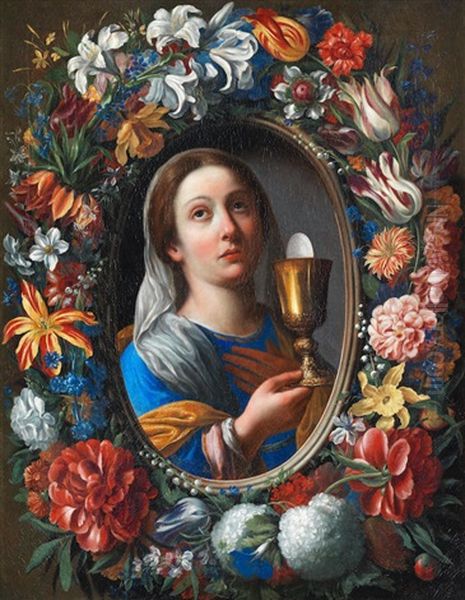 An Allegory Of Faith Surrounded By A Garland Of Flowers - view 1