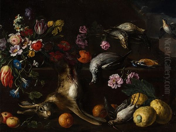Hunting Still Life With Flowers - view 1
