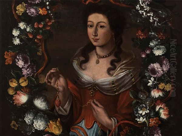 Lady In Blossom Wreath - view 1
