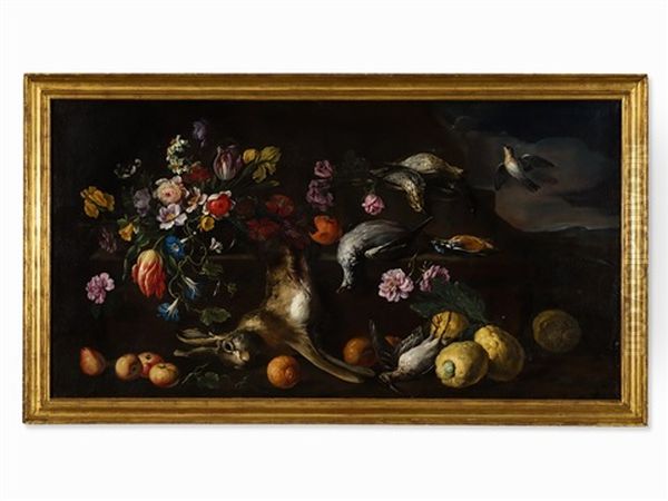Hunting Still Life With Flowers - view 1