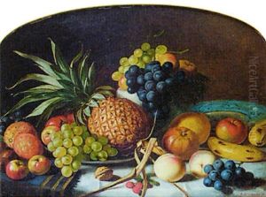 Still Life Of Fruit On A Table by Alexander Stanesby