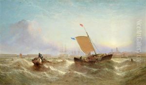 Fishing Boats Off Portsmouth Harbour by George Clarkson Stanfield