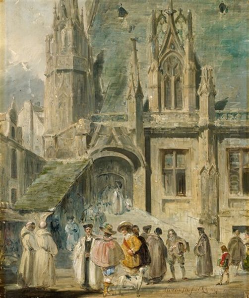 Szene Vor Einer Gotischen Kirche - view 1