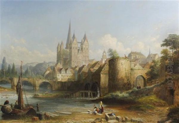 Rheinish Town Viewed From The River - view 1
